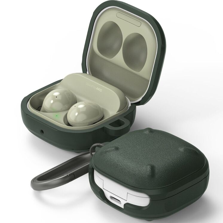 Защитный чехол Ringke Onyx (FH) для Samsung Galaxy Buds Live / Buds Pro / Buds 2 / Buds 2 Pro / Buds FE (8809818847713) - Dark Green: фото 1 из 13