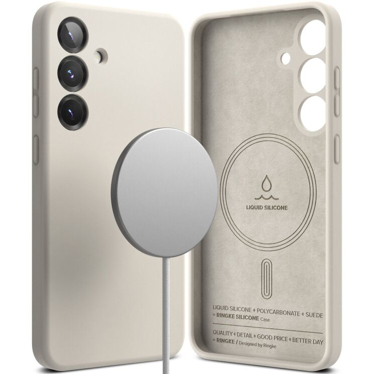Защитный чехол Ringke Silicone Magnetic для Samsung Galaxy S25 Plus (S936) 8800274968820 - Stone: фото 1 из 14