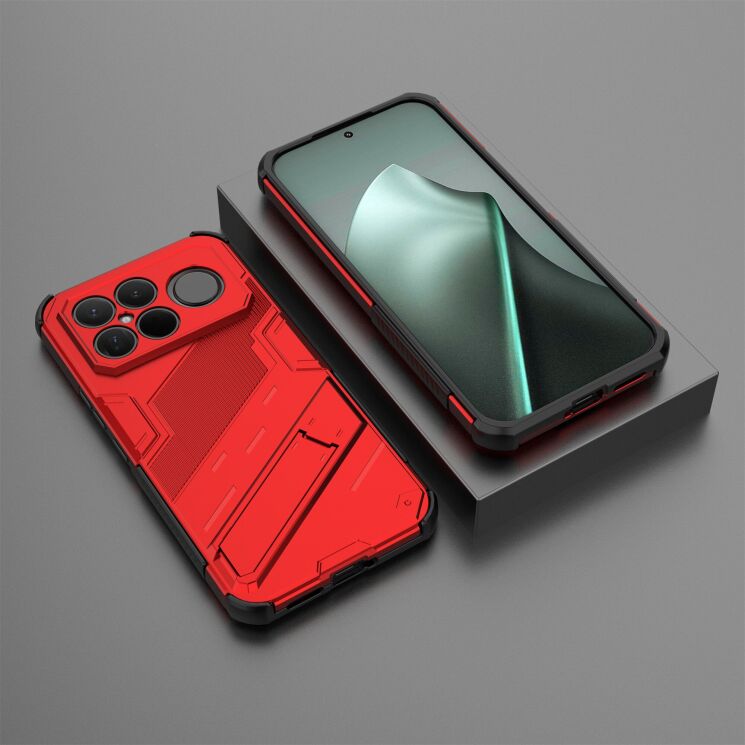 Захисний чохол з підставкою Deexe Bibercas для Xiaomi Poco F8 Ultra - Red: фото 4 з 6