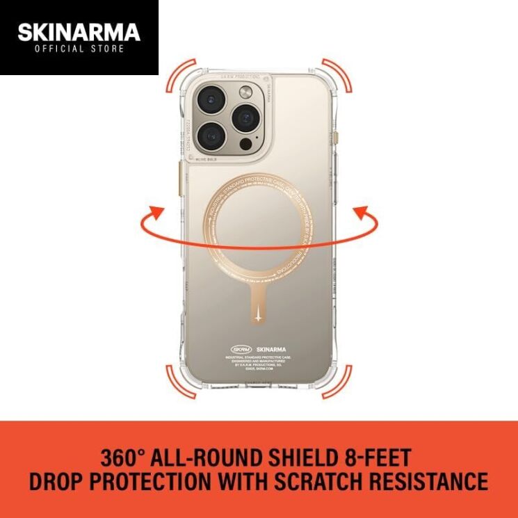 Защитный чехол SKINARMA SAIDO PRIME Mag-Charge для Apple iPhone 16 Pro Max - Titanium: фото 7 из 12