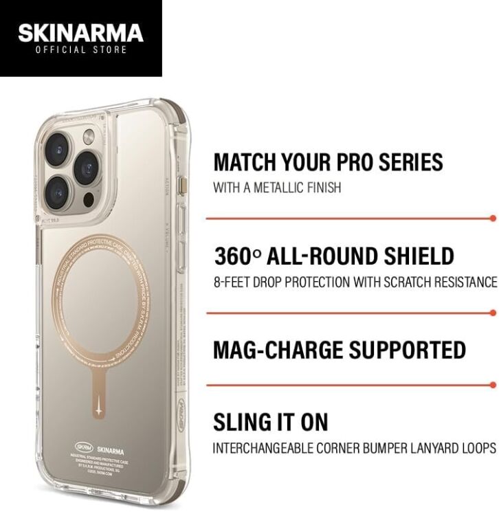 Защитный чехол SKINARMA SAIDO PRIME Mag-Charge для Apple iPhone 16 Pro Max - Titanium: фото 5 из 12