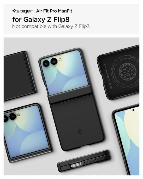Защитный чехол Spigen Air Fit Pro (MagFit) для Samsung Galaxy Flip 8 (ACS11511) - Black (423557B) Защитный чехол Spigen Air Fit Pro (MagFit) для Samsung Galaxy Flip 8 (ACS11511) - Black: фото 7 из 12