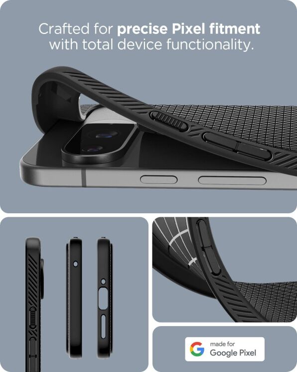 Защитный чехол Spigen (SGP) Liquid Air для Google Pixel 9 / 9 Pro - Matte Black: фото 17 из 17