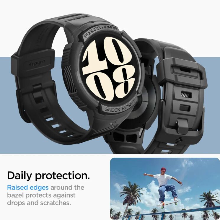 Захисний чохол Spigen (SGP) Rugged Armor Pro (FW) для Samsung Galaxy Watch 6 (44mm) - Black: фото 20 з 22
