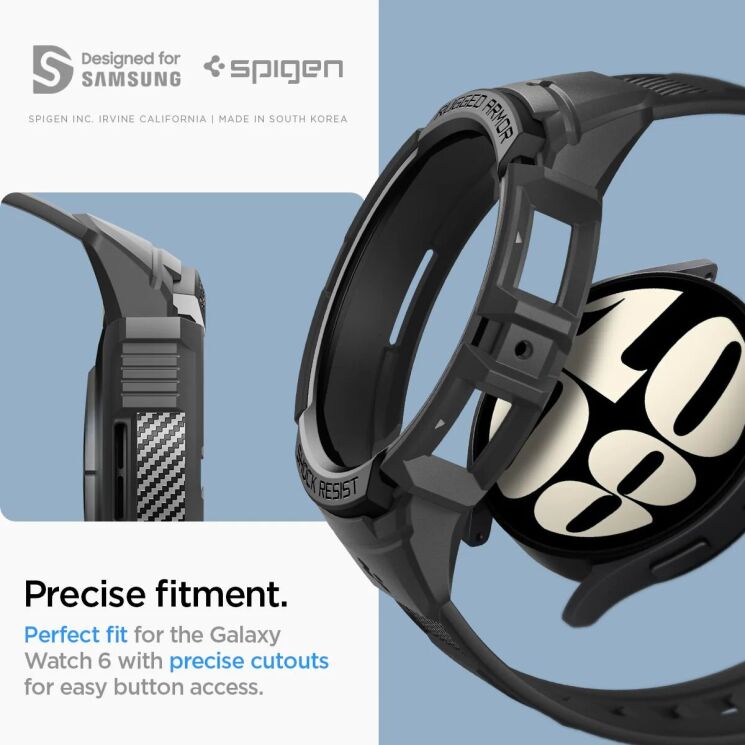 Захисний чохол Spigen (SGP) Rugged Armor Pro (FW) для Samsung Galaxy Watch 6 (44mm) - Black: фото 22 з 22