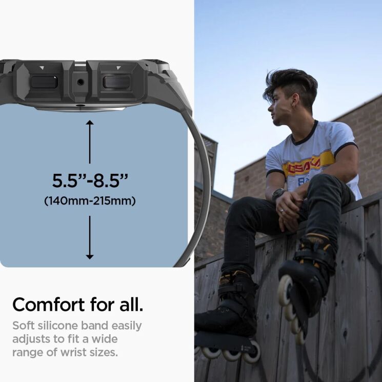 Захисний чохол Spigen (SGP) Rugged Armor Pro (FW) для Samsung Galaxy Watch 6 (44mm) - Black: фото 18 з 22
