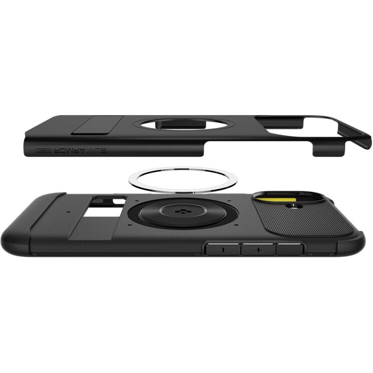 Защитный чехол Spigen (SGP) Slim Armor (MagFit) для Apple iPhone 16 - Black: фото 9 из 17