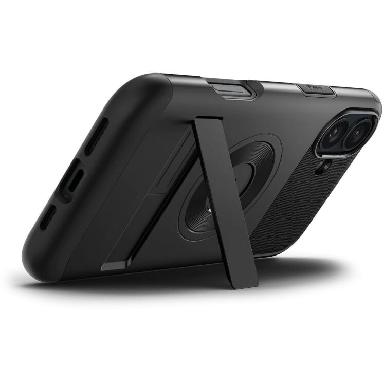 Защитный чехол Spigen (SGP) Slim Armor (MagFit) для Apple iPhone 16 - Black: фото 3 из 17