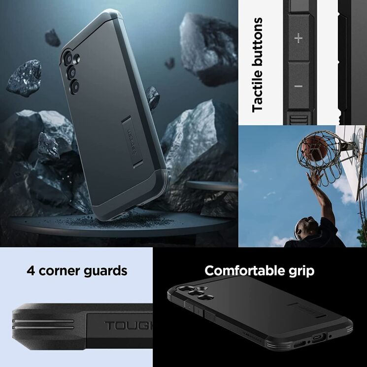 Защитный чехол Spigen (SGP) Tough Armor для Samsung Galaxy A34 (A346) - Black: фото 17 из 17