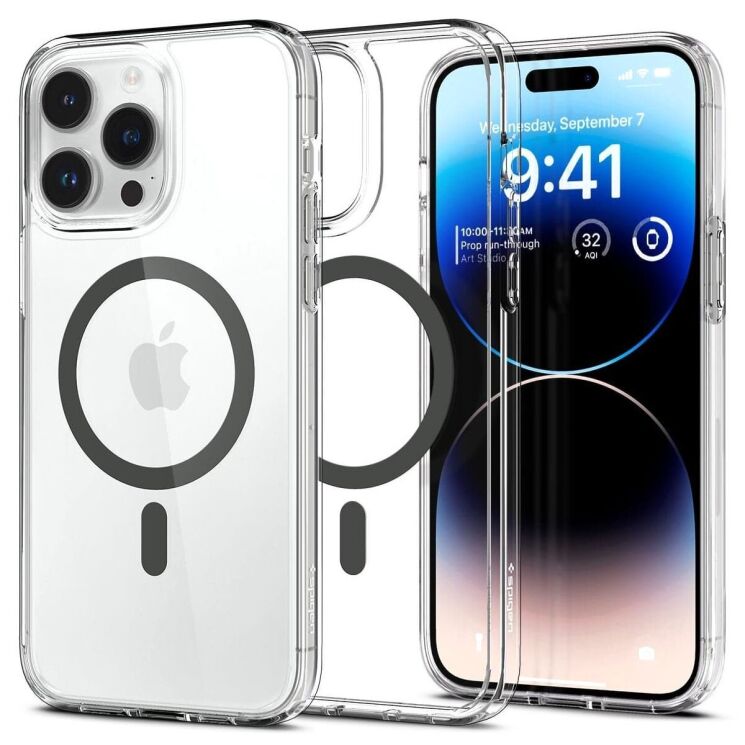 Защитный чехол Spigen (SGP) Ultra Hybrid (MagFit) для Apple iPhone 14 Pro - Graphite: фото 1 из 15