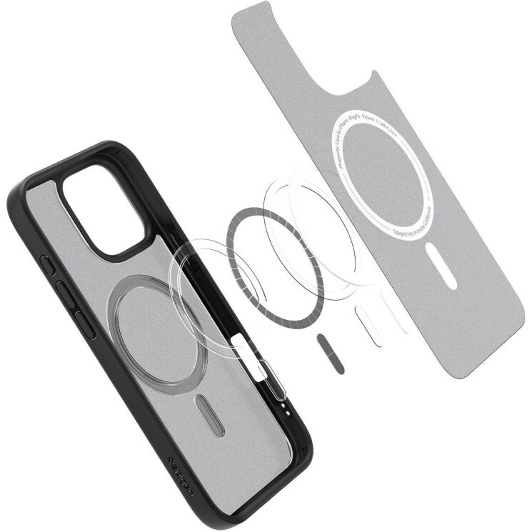 Защитный чехол Spigen (SGP) Ultra Hybrid (MagFit) для Apple iPhone 16 Pro - Frost Black: фото 4 из 13