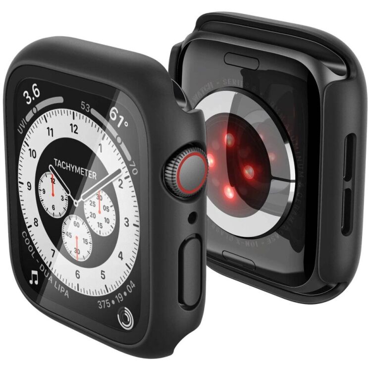 Защитный чехол Spigen Thin Fit (FW) для Apple Watch 44 mm / SE 44 mm (ACS11592) - Black (398000B) Защитный чехол Spigen Thin Fit (FW) для Apple Watch 44 mm / SE 44 mm (ACS11592) - Black: фото 3 из 9