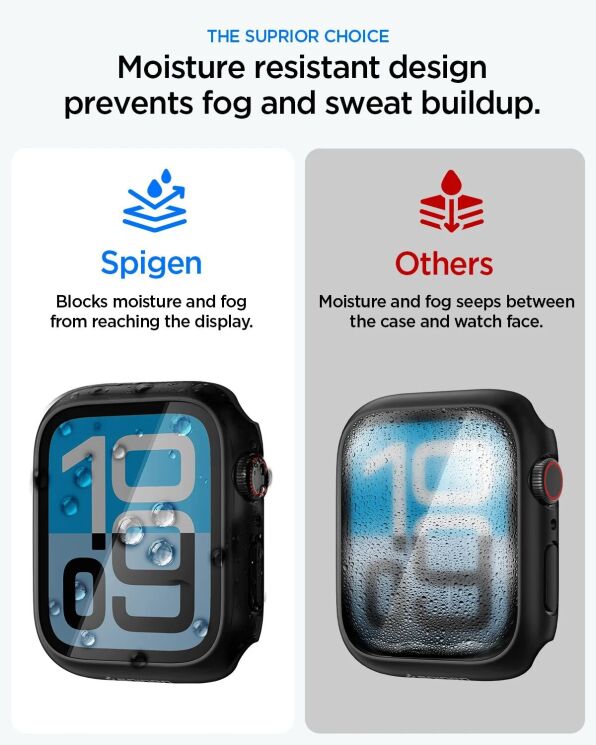 Защитный чехол Spigen Thin Fit (FW) для Apple Watch 44 mm / SE 44 mm (ACS11592) - Black (398000B) Защитный чехол Spigen Thin Fit (FW) для Apple Watch 44 mm / SE 44 mm (ACS11592) - Black: фото 6 из 9