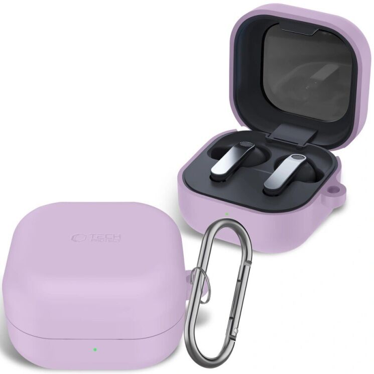 Захисний чохол Tech-Protect Silicone Hook для Samsung Galaxy Buds 4 / Buds 4 Pro - Lavender: фото 3 з 7