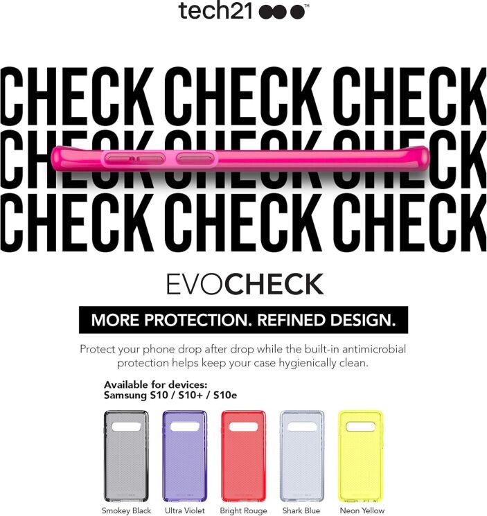 Защитный чехол Tech21 Evo Check для Samsung Galaxy S10e (G970) T21-6898 - Black: фото 10 из 11