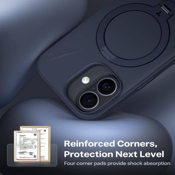 Захисний чохол TORRAS Ostand Q3 Silicone (with MagSafe) для iPhone 17 - White: фото 7 з 8