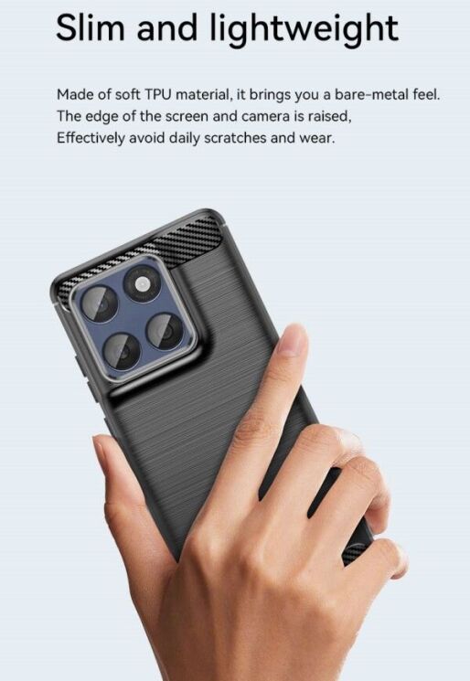 Защитный чехол UniCase Carbon для Motorola Edge 60 / Edge 60 Fusion - Black: фото 10 из 12