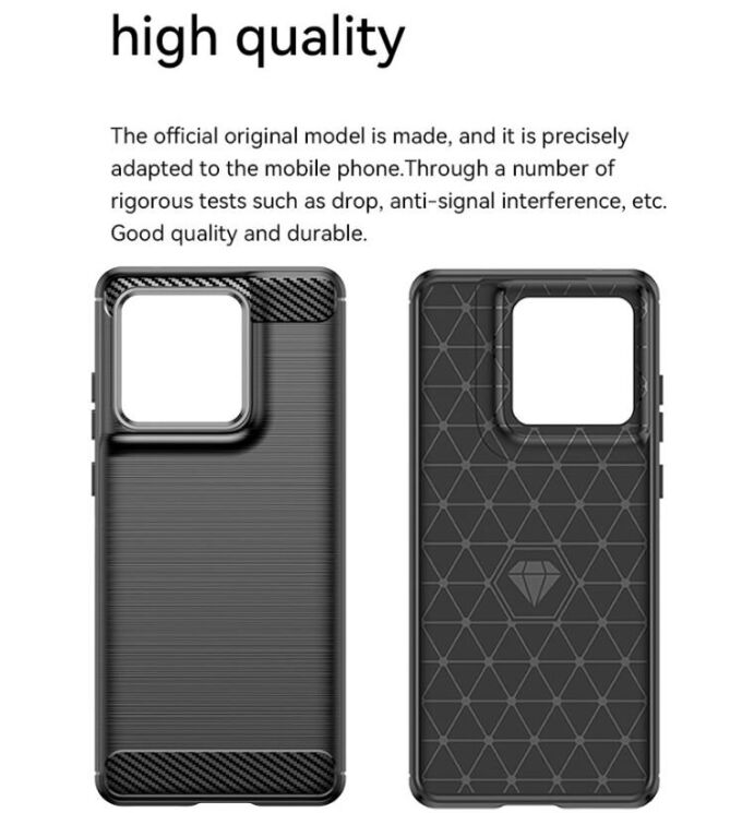 Защитный чехол UniCase Carbon для Motorola Edge 60 / Edge 60 Fusion - Black: фото 11 из 12