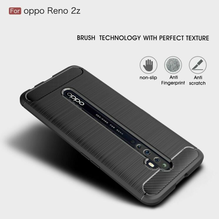 Защитный чехол UniCase Carbon для OPPO Reno 2Z - Black: фото 3 из 9