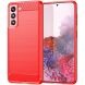 Защитный чехол UniCase Carbon для Samsung Galaxy S21 (G991) - Red (230439R). Фото 1 из 9
