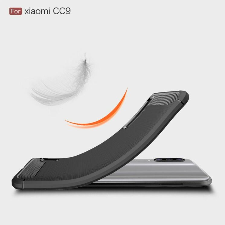Силиконовый (TPU) чехол UniCase Carbon для Xiaomi Mi CC9 / Mi 9 Lite - Black: фото 8 из 10