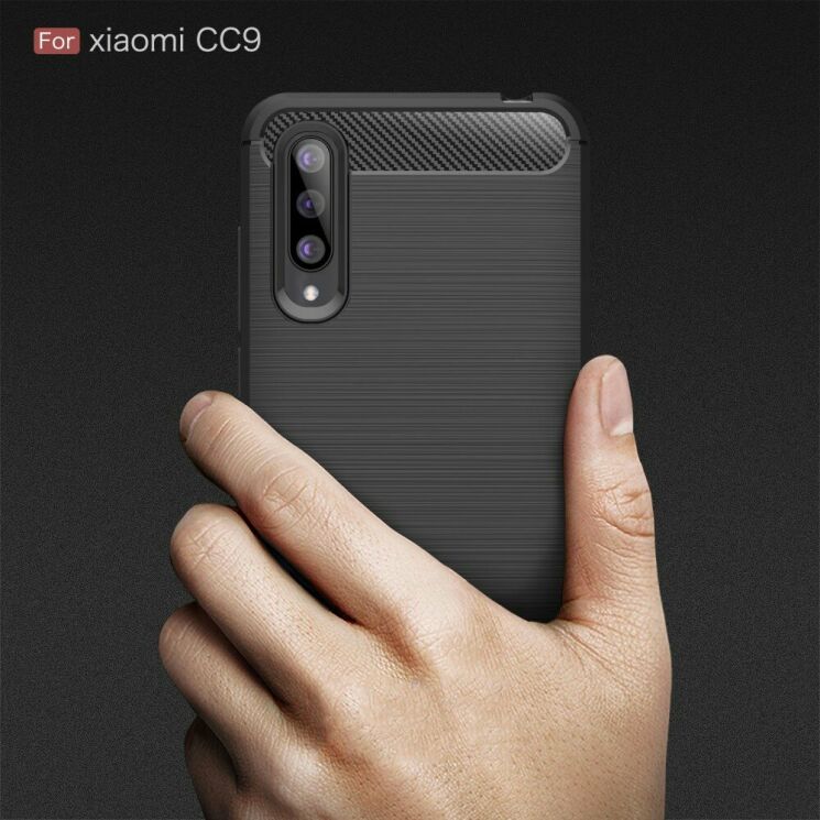 Силиконовый (TPU) чехол UniCase Carbon для Xiaomi Mi CC9 / Mi 9 Lite - Black: фото 9 из 10