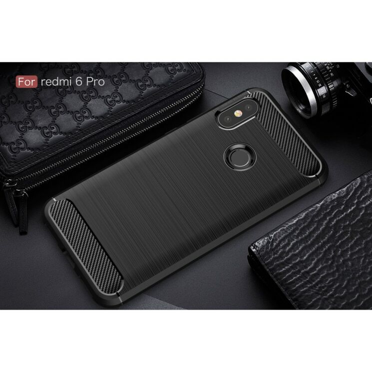 Защитный чехол UniCase Carbon для Xiaomi Redmi 6 Pro / Mi A2 Lite - Black: фото 2 из 10