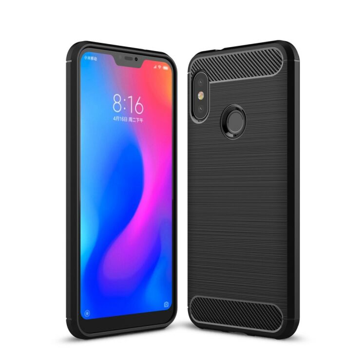 Защитный чехол UniCase Carbon для Xiaomi Redmi 6 Pro / Mi A2 Lite - Black: фото 1 из 10