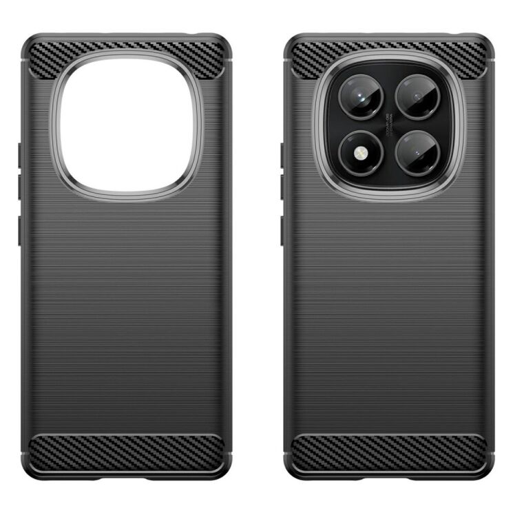 Защитный чехол UniCase Carbon для Xiaomi Redmi Note 14 Pro - Black: фото 2 из 8