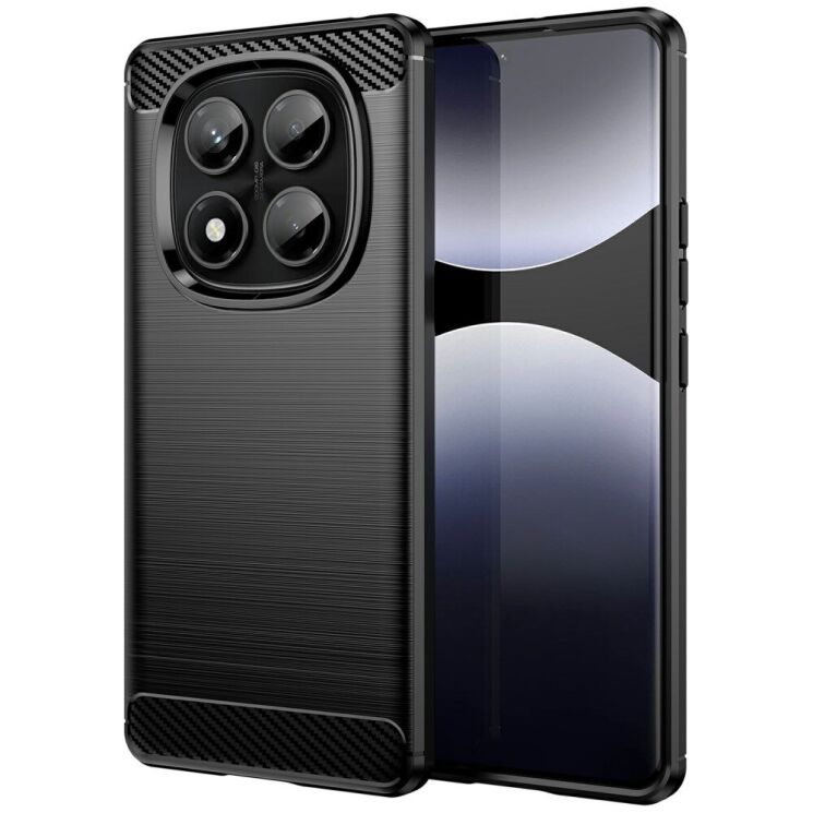 Защитный чехол UniCase Carbon для Xiaomi Redmi Note 14 Pro - Black: фото 1 из 8