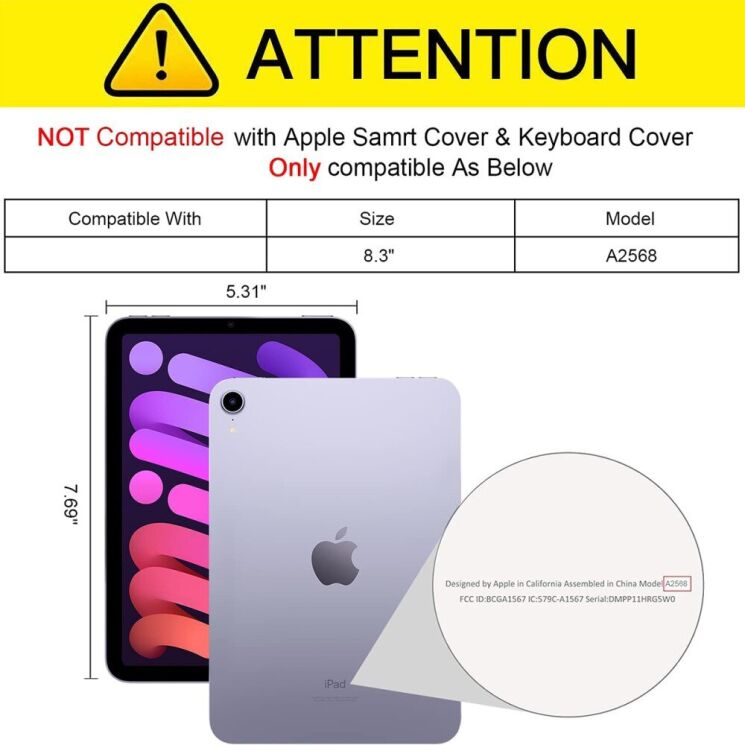 Защитный чехол UniCase Clear Protective для Apple iPad mini 6 / 7 (2021/2024) - Transparent: фото 8 из 8