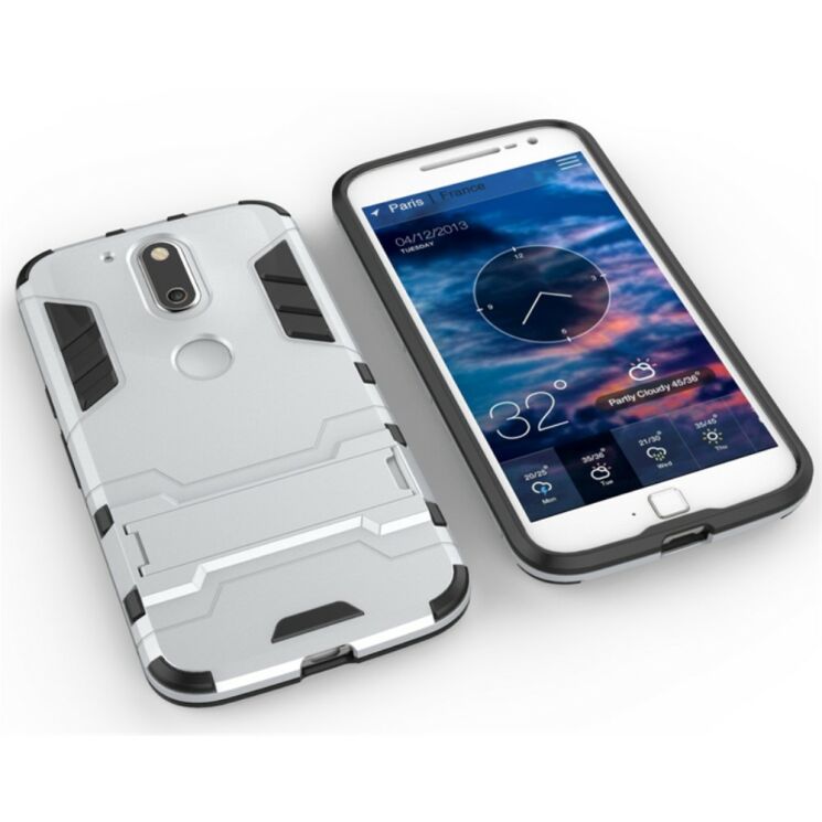 Защитный чехол UniCase Hybrid для Motorola Moto G4/G4 Plus - Silver: фото 6 из 7