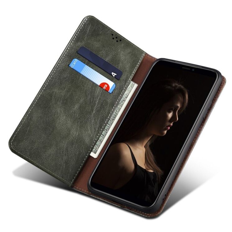 Чехол-книжка с кармашками UniCase Leather Wallet для Huawei Nova 9 SE - Green: фото 5 из 10