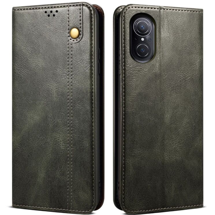Чехол-книжка с кармашками UniCase Leather Wallet для Huawei Nova 9 SE - Green: фото 1 из 10