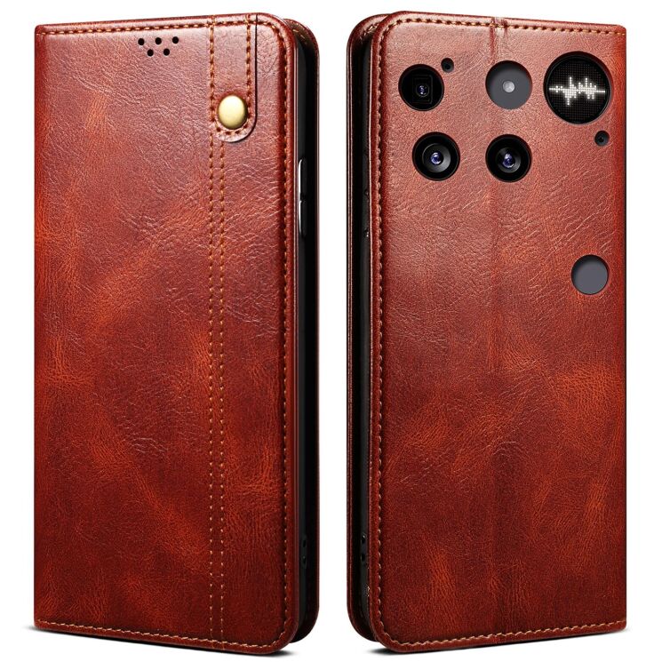Защитный чехол UniCase Leather Wallet для Nothing Phone (3) - Brown: фото 1 из 8