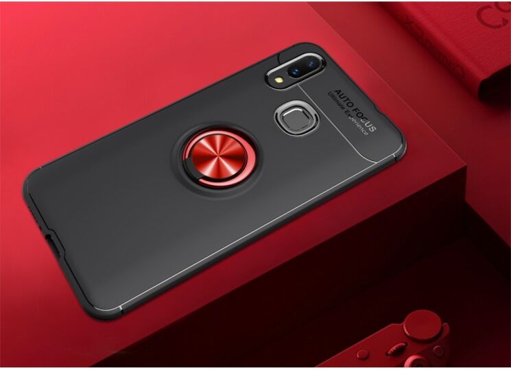 Защитный чехол UniCase Magnetic Ring для Xiaomi Mi Max 3 - Black / Red: фото 2 из 8