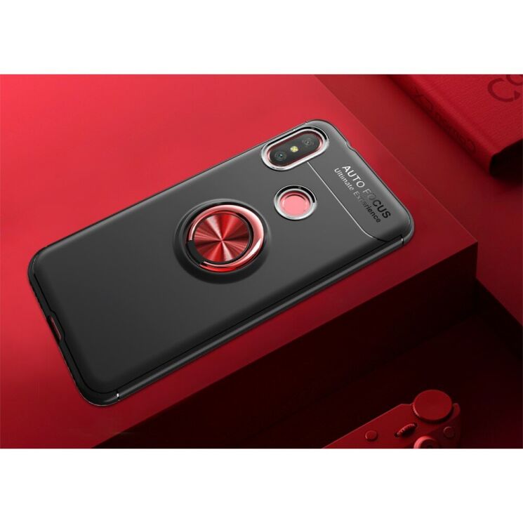 Защитный чехол UniCase Magnetic Ring для Xiaomi Mi Play - Black / Red: фото 2 из 14