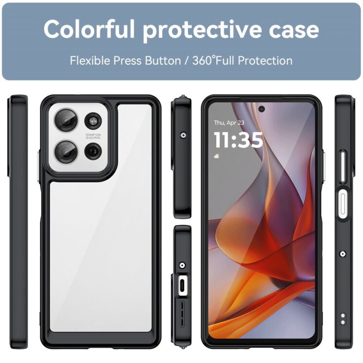 Защитный чехол UniCase Rugged Shield для Motorola Moto G75 - Black: фото 2 из 12