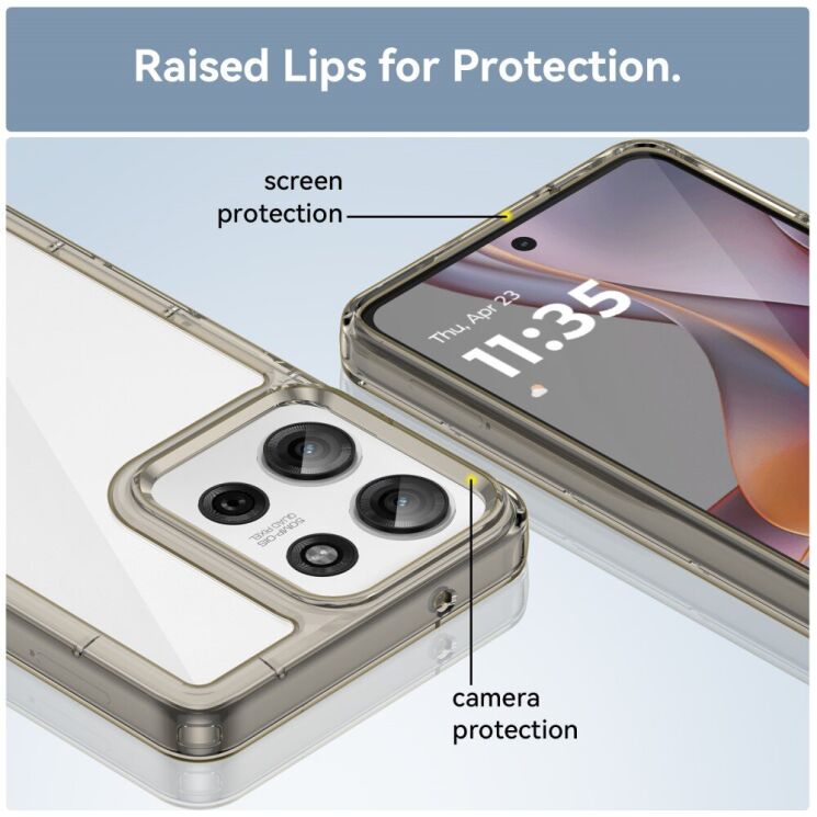 Защитный чехол UniCase Rugged Shield для Motorola Moto G75 - Black: фото 6 из 12