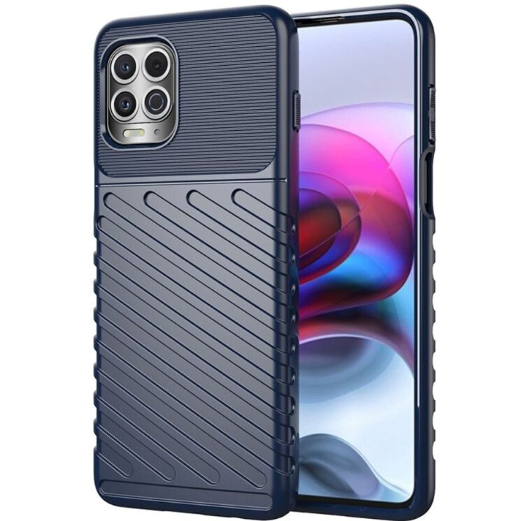 Захисний чохол Deexe Thunder Series для Motorola Moto G100 - Blue: фото 1 з 9