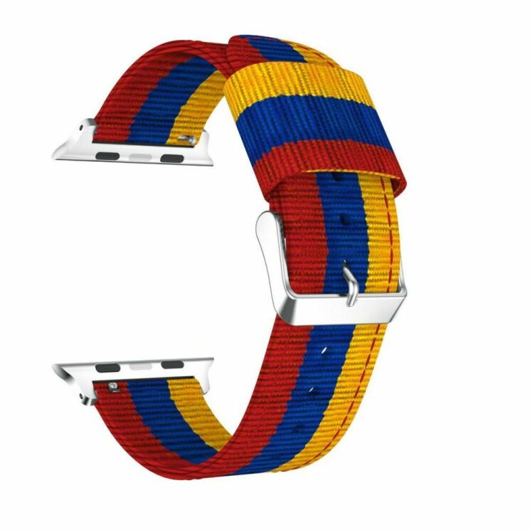 Ремінець UniCase Nylon для Apple Watch 46 / 45 / 44 / SE 44 / 42 (Series 1-3) / Ultra / Ultra 2 / Ultra 3 - Yellow / Blue / Red (251303D) Ремінець UniCase Nylon для Apple Watch 46 / 45 / 44 / SE 44 / 42 (Series 1-3) / Ultra / Ultra 2 / Ultra 3 - Yellow / Blue / Red: фото 3 з 4