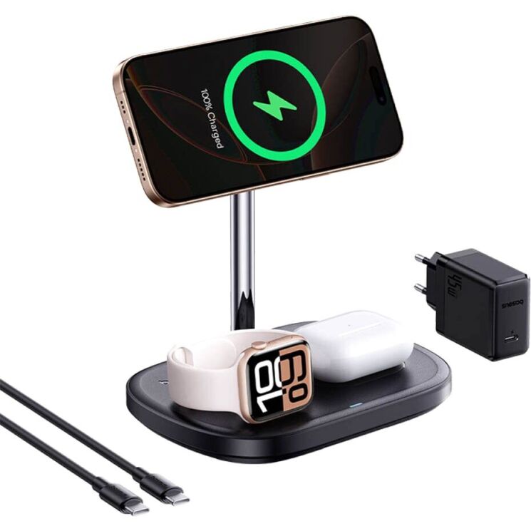 Беспроводное зарядное устройство Baseus EnerFill FS41 3 in 1 22.5W (P10281904123-01) - Black: фото 2 из 20