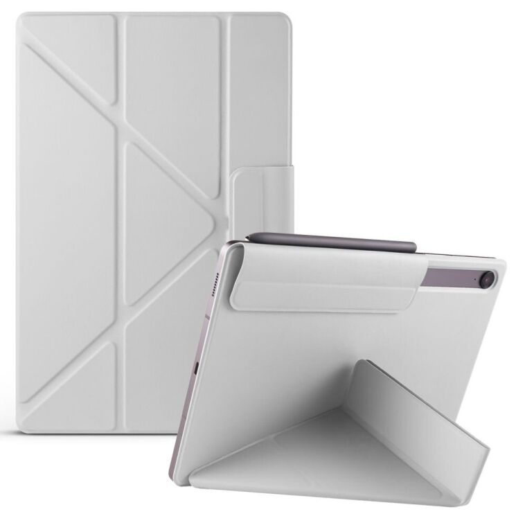 Чeхол Deexe Origami Series для Samsung Galaxy Tab S9 / S9 FE / S10 FE (X710/716/510/516/520/526) - Grey: фото 1 из 12