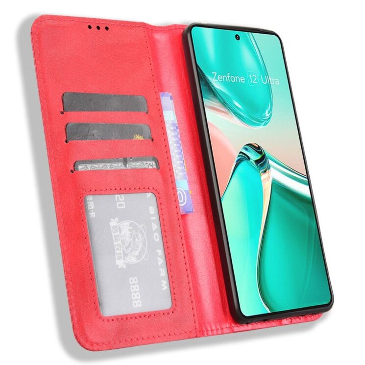 Чехол Deexe Retro Style для ASUS Zenfone 12 Ultra - Red: фото 2 из 7