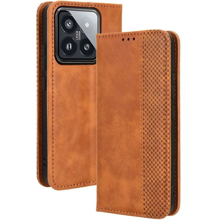 Чохол Deexe Retro Style для Xiaomi 14 - Brown: фото 1 з 8