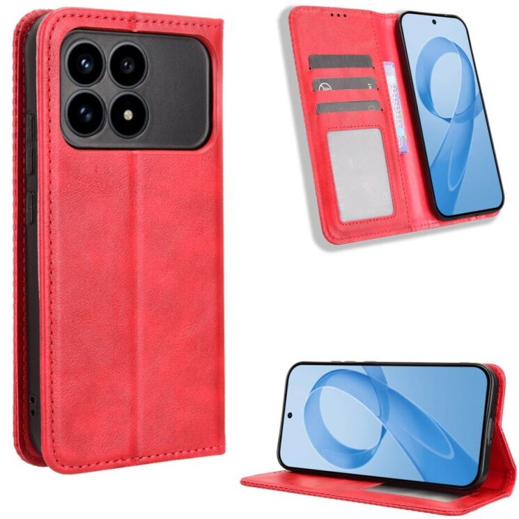 Чохол Deexe Retro Style для Xiaomi Poco F8 Pro - Red (403502R) Чохол Deexe Retro Style для Xiaomi Poco F8 Pro - Red: фото 2 з 18