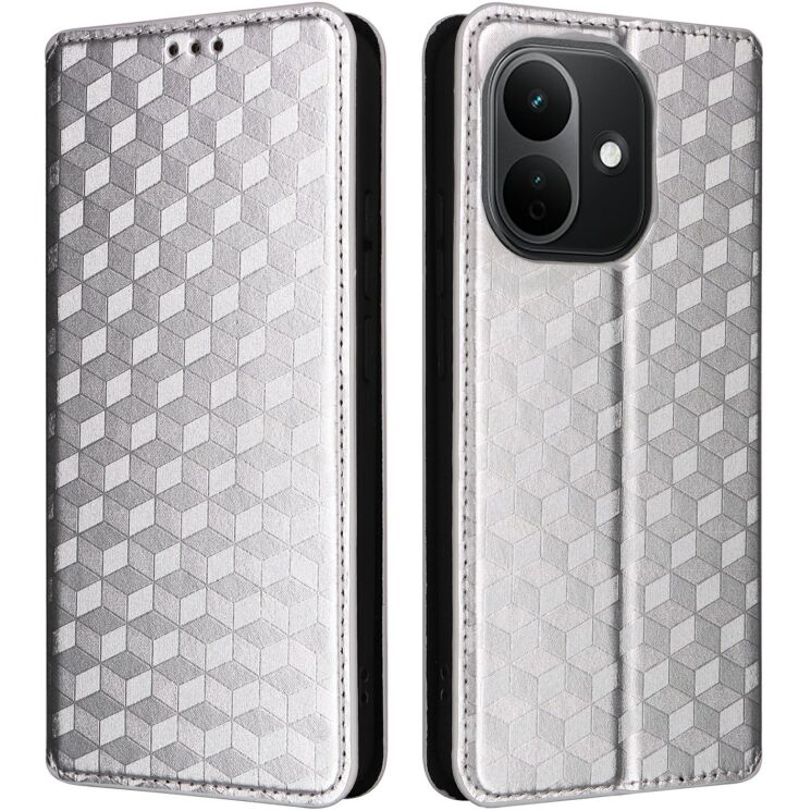Чохол Deexe Rhombus Book для Xiaomi Redmi Note 17 - Silver (430015S) Чохол Deexe Rhombus Book для Xiaomi Redmi Note 17 - Silver: фото 1 з 7