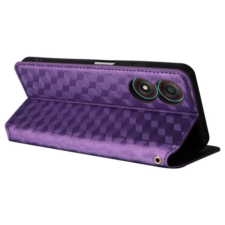Чехол Deexe Rhombus Book для ZTE Blade A34 - Purple: фото 4 из 9