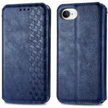 Чехол Deexe Rhombus Wallet для Apple iPhone 16e - Blue: фото 1 из 10