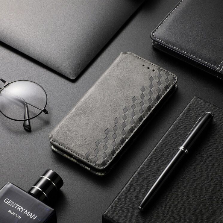 Чехол Deexe Rhombus Wallet для Motorola Edge 40 Neo - Grey: фото 6 из 10